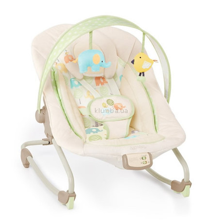 Детское кресло-качеля Bright Starts Comfort & Harmony Cradling Rocker, Elepaloo 60113) (Слоник)