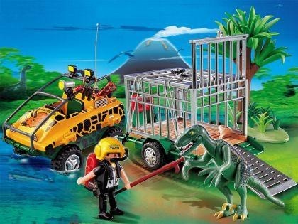 Детская игрушка Playmobil Автомобиль-амфибия и динозавр-дейнонихус
