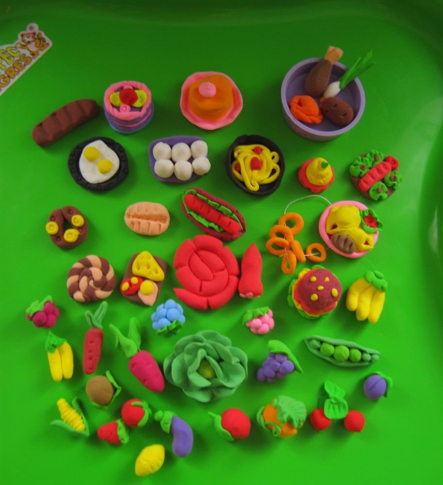 Мини еда,овощи и фрукты для игр или барби. набор из 40шт. все что на фото. детки будут довольны! фото №1