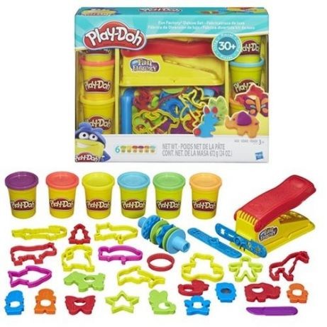 Play-doh набор пластилина с формами веселая фабрика животные fun factory deluxe set фото №1