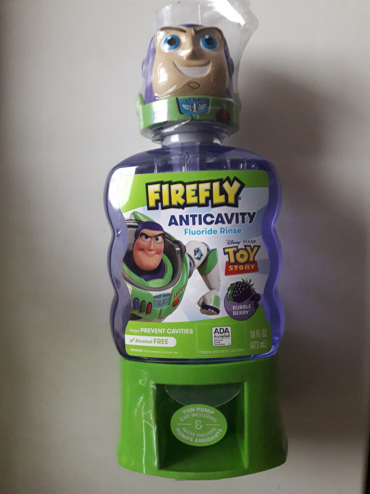 Firefly Toy Story Buzz Lightyear Anti-cavity Fluoride Rinse, Bubble Be