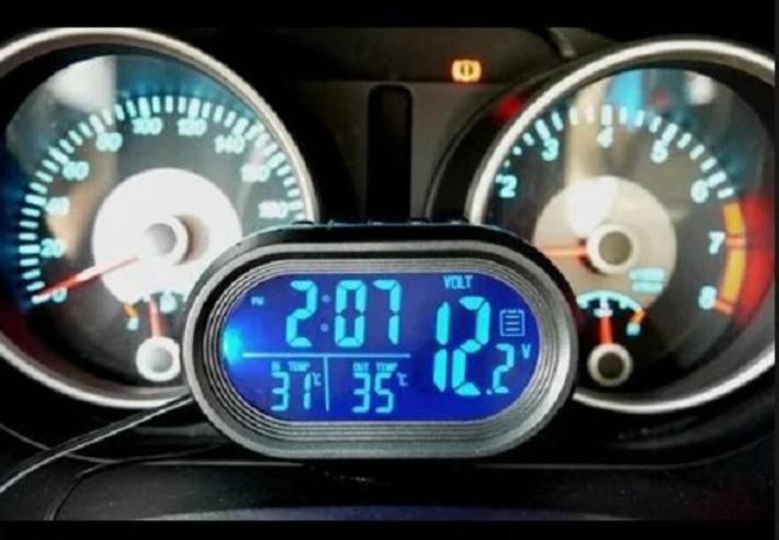 Автомобильные часы с термометром и вольтметром vst 7009 v фото №1