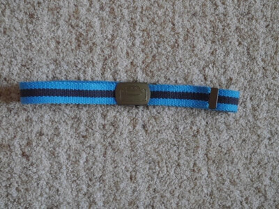 Ремень голубий з сірим на талію до 70 см