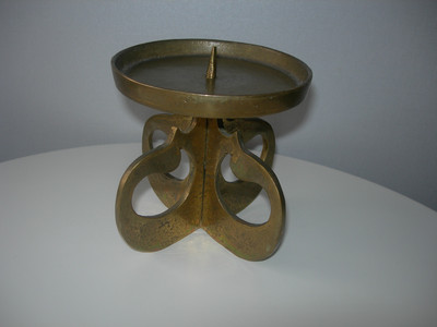 Подсвечник, для широкой свечи, бронза, массив, 1,3 кг, Дания
