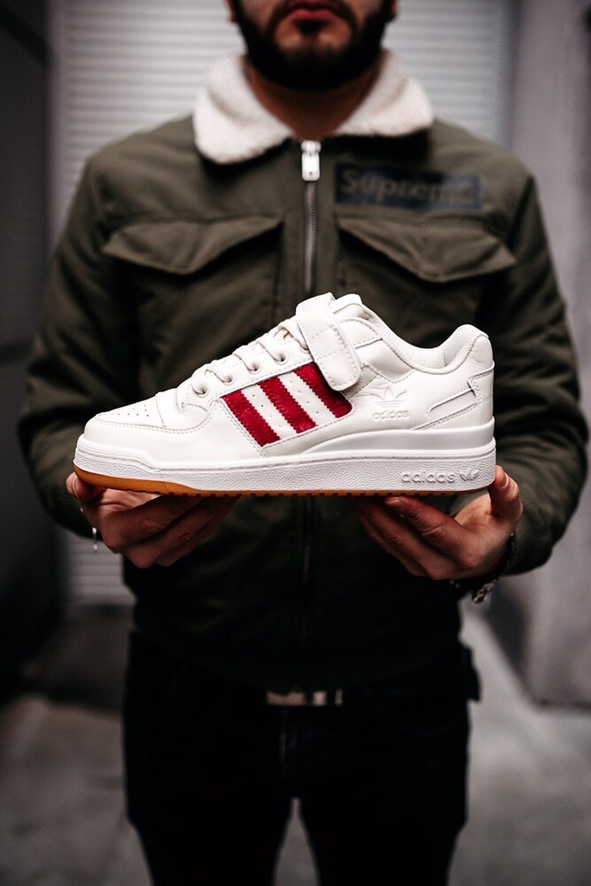 Мужские кроссовки adidas forum white red 44 фото №1