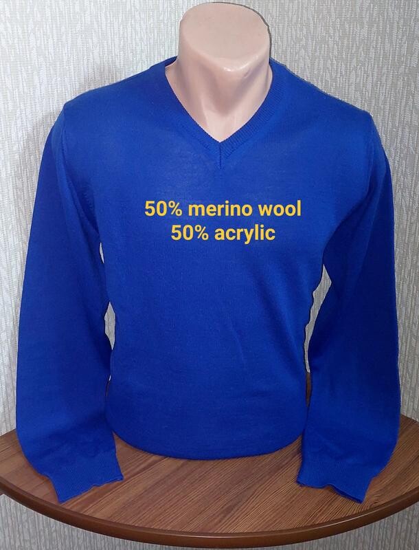 Красивый пуловер синего цвета из шерстяной смеси man by tcm tchibo made in tunisia, оригинал фото №1