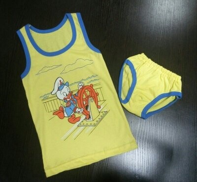 Комплект белья для мальчика майка+ трусы 116 128  Дональд Дак 