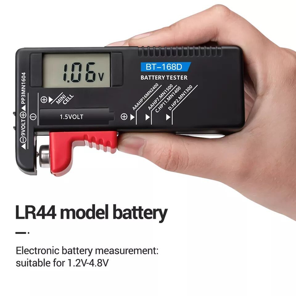 Универсальный тестер заряда батареек с lcd bt-168d фото №1