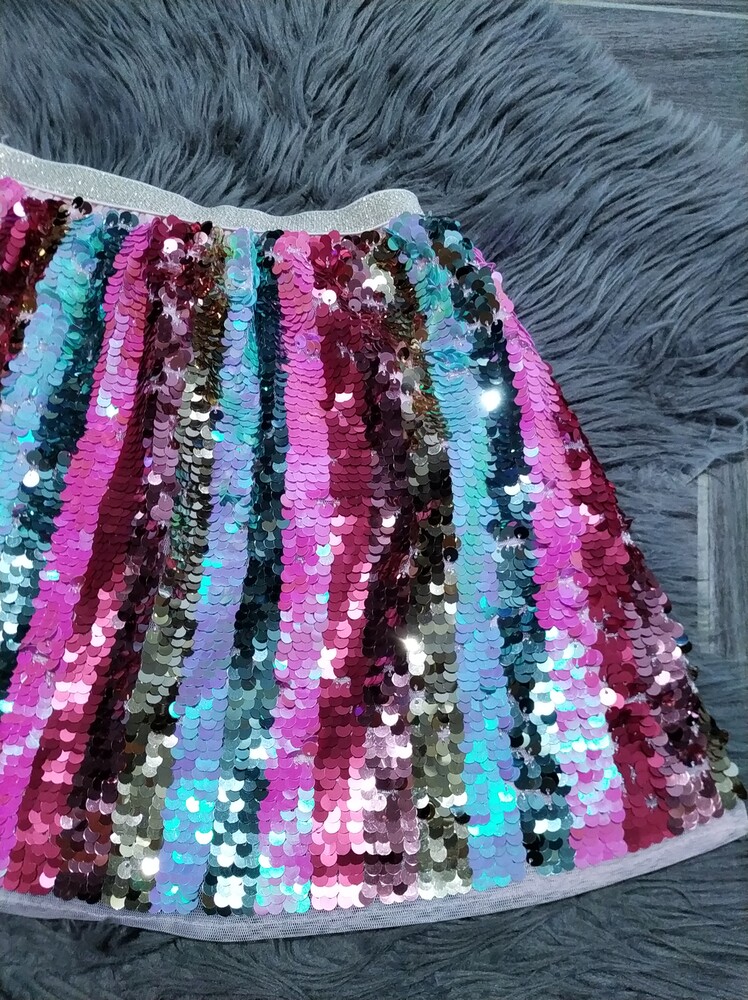 Фірмова,різнокольорова в пайєтки спідниця для дівчинки 7-8 р-h&m фото №2