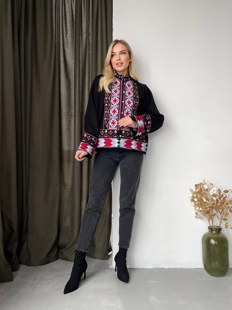 Новинка !!! жакет накидка із вишивкою. тканина схожа як кашемір фото №6