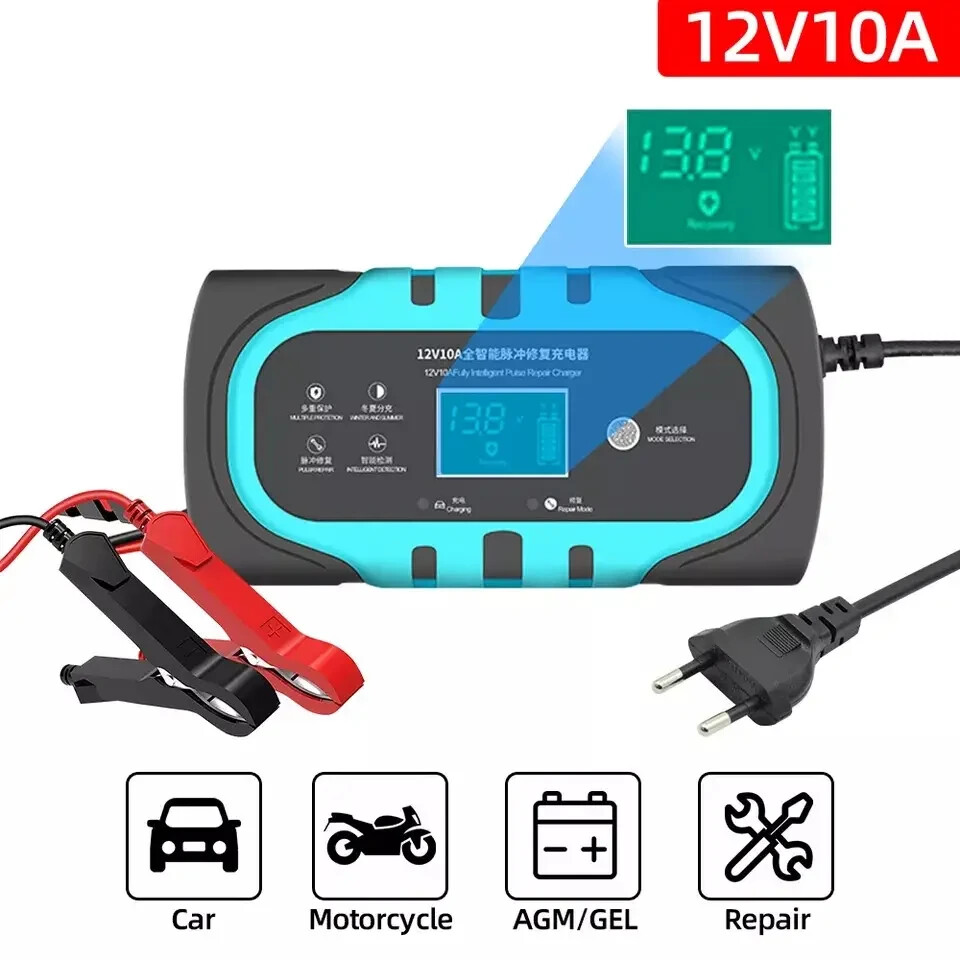 Зарядное устройство ac dc для заряда аккумулятора до 100а автомобиля 12v/10a фото №1