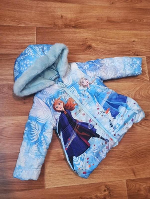 Тепла куртка на дівчинку зріст 86 анна і ельза