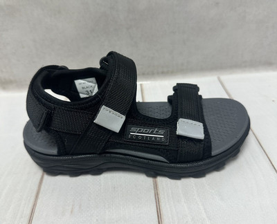 Стильні дитячі босоніжки eebb для хлопчика чорні/ сірі 31-36