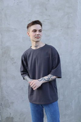 Чоловіча футболка оверсайз Overprint, темно-сіра S-XL