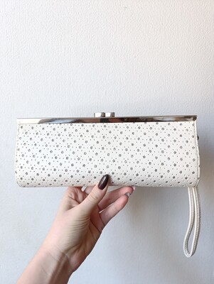 Білий клатч в срібні зірочки)